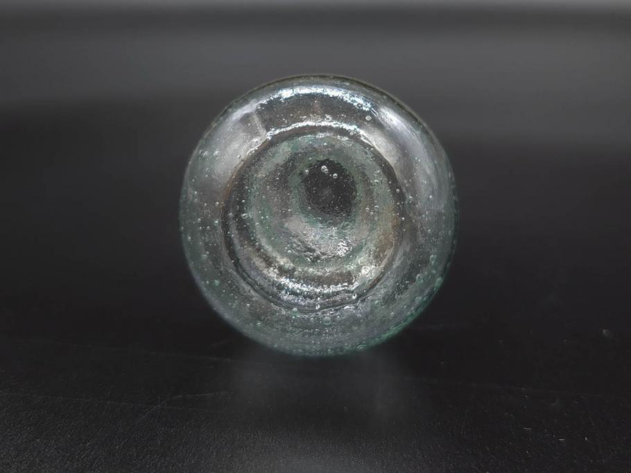 戦前　当時物　瓢箪型　気泡や絶妙なフォルムが味わいのあるニッキ水瓶5個セット(豆ガラス、ちびニッキ水、ガラス容器、駄菓子屋ビン、ペロペロ、レトロガラス、一輪挿し、ひょうたん)(R-077064)
