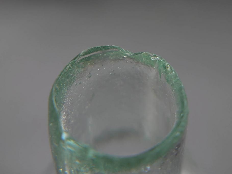 戦前　当時物　瓢箪型　気泡や絶妙なフォルムが味わいのあるニッキ水瓶5個セット(豆ガラス、ちびニッキ水、ガラス容器、駄菓子屋ビン、ペロペロ、レトロガラス、一輪挿し、ひょうたん)(R-077065)