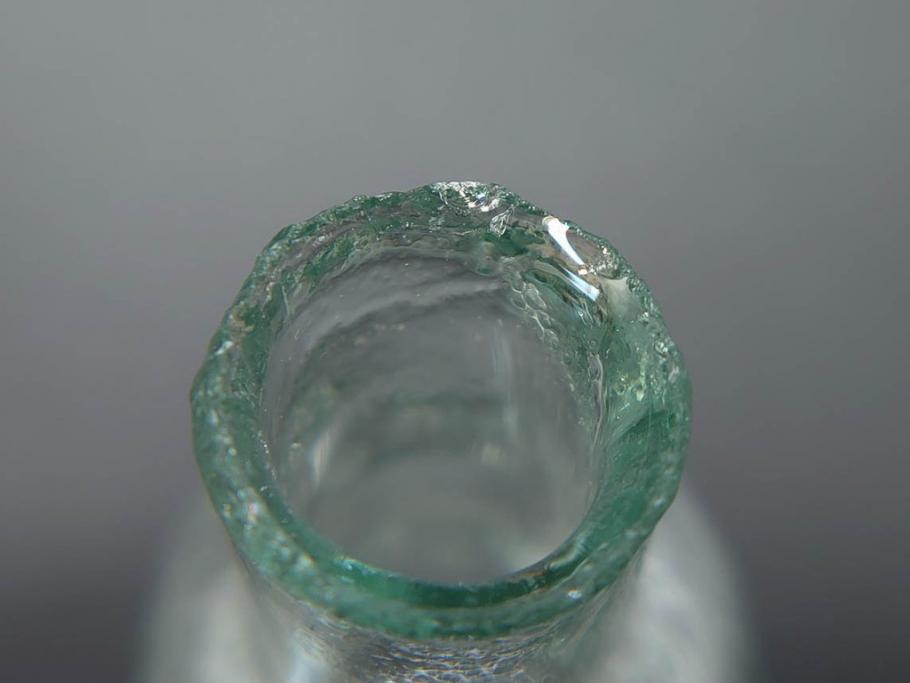 戦前　当時物　瓢箪型　気泡や絶妙なフォルムが味わいのあるニッキ水瓶5個セット(豆ガラス、ちびニッキ水、ガラス容器、駄菓子屋ビン、ペロペロ、レトロガラス、一輪挿し、ひょうたん)(R-077065)
