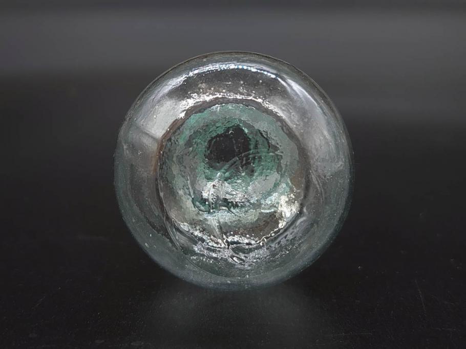 戦前　当時物　瓢箪型　気泡や絶妙なフォルムが味わいのあるニッキ水瓶5個セット(豆ガラス、ちびニッキ水、ガラス容器、駄菓子屋ビン、ペロペロ、レトロガラス、一輪挿し、ひょうたん)(R-077065)