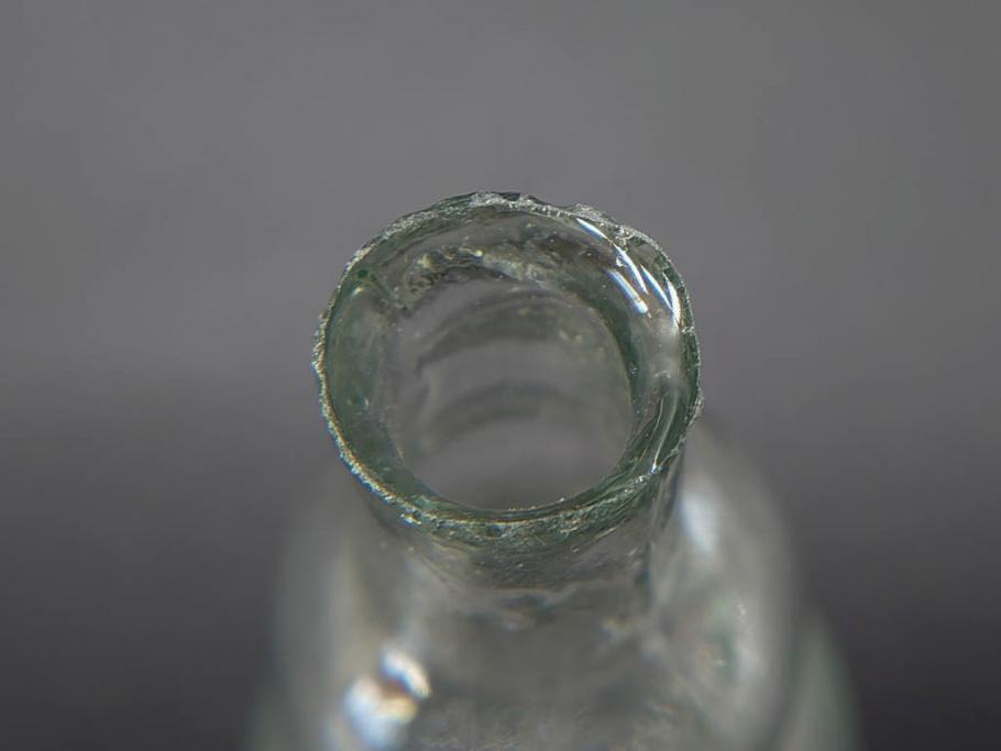 戦前　当時物　瓢箪型　気泡や絶妙なフォルムが味わいのあるニッキ水瓶5個セット(豆ガラス、ちびニッキ水、ガラス容器、駄菓子屋ビン、ペロペロ、レトロガラス、一輪挿し、ひょうたん)(R-077065)