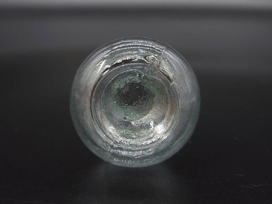 戦前　当時物　瓢箪型　気泡や絶妙なフォルムが味わいのあるニッキ水瓶5個セット(豆ガラス、ちびニッキ水、ガラス容器、駄菓子屋ビン、ペロペロ、レトロガラス、一輪挿し、ひょうたん)(R-077065)