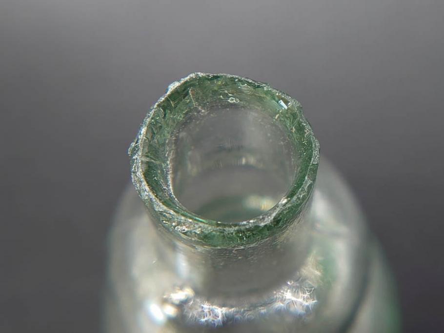戦前　当時物　瓢箪型　気泡や絶妙なフォルムが味わいのあるニッキ水瓶5個セット(豆ガラス、ちびニッキ水、ガラス容器、駄菓子屋ビン、ペロペロ、レトロガラス、一輪挿し、ひょうたん)(R-077065)