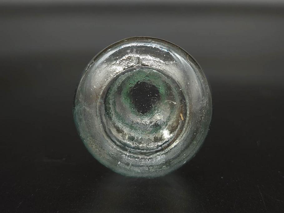 戦前　当時物　瓢箪型　気泡や絶妙なフォルムが味わいのあるニッキ水瓶5個セット(豆ガラス、ちびニッキ水、ガラス容器、駄菓子屋ビン、ペロペロ、レトロガラス、一輪挿し、ひょうたん)(R-077065)
