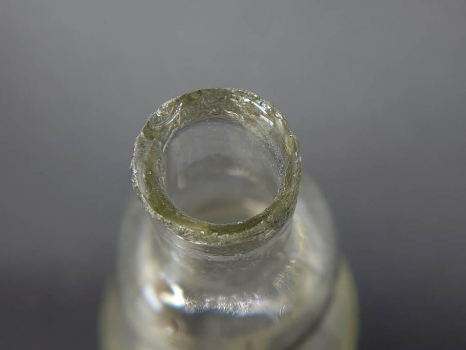 戦前　当時物　瓢箪型　気泡や絶妙なフォルムが味わいのあるニッキ水瓶5個セット(豆ガラス、ちびニッキ水、ガラス容器、駄菓子屋ビン、ペロペロ、レトロガラス、一輪挿し、ひょうたん)(R-077066)