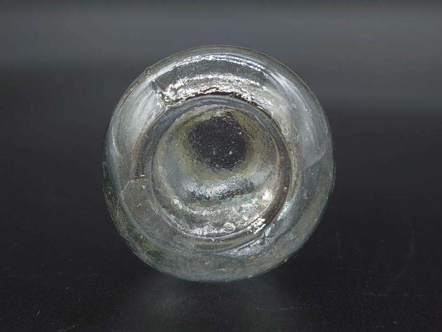 戦前　当時物　瓢箪型　気泡や絶妙なフォルムが味わいのあるニッキ水瓶5個セット(豆ガラス、ちびニッキ水、ガラス容器、駄菓子屋ビン、ペロペロ、レトロガラス、一輪挿し、ひょうたん)(R-077066)