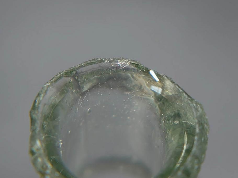 戦前　当時物　瓢箪型　気泡や絶妙なフォルムが味わいのあるニッキ水瓶5個セット(豆ガラス、ちびニッキ水、ガラス容器、駄菓子屋ビン、ペロペロ、レトロガラス、一輪挿し、ひょうたん)(R-077066)