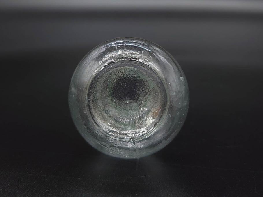 戦前　当時物　瓢箪型　気泡や絶妙なフォルムが味わいのあるニッキ水瓶5個セット(豆ガラス、ちびニッキ水、ガラス容器、駄菓子屋ビン、ペロペロ、レトロガラス、一輪挿し、ひょうたん)(R-077066)