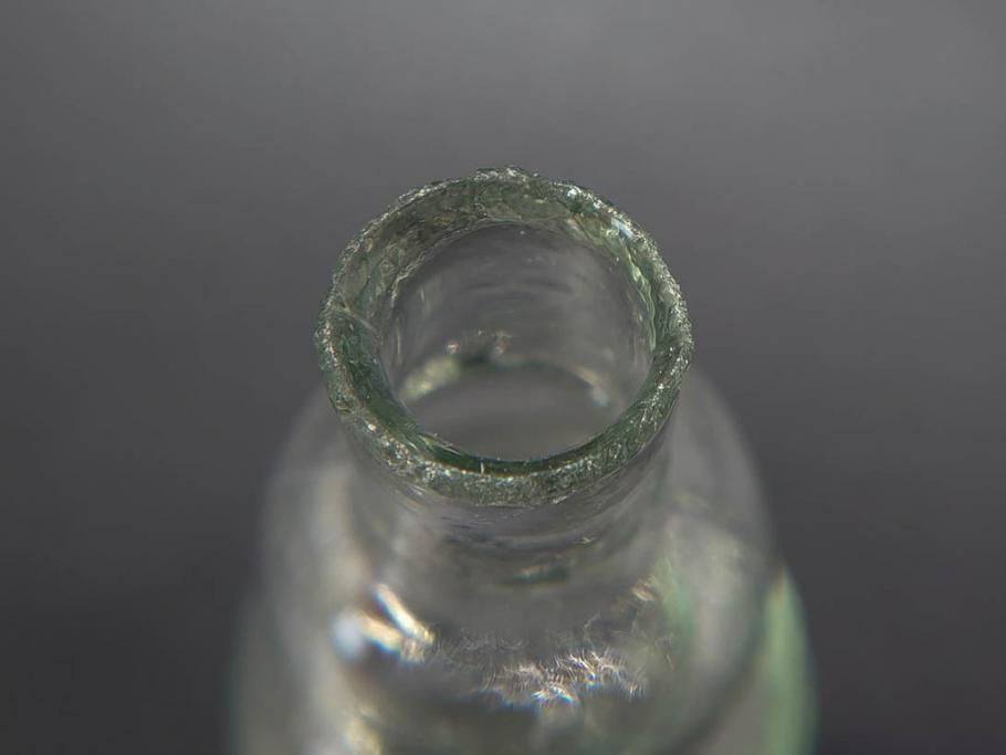 戦前　当時物　瓢箪型　気泡や絶妙なフォルムが味わいのあるニッキ水瓶5個セット(豆ガラス、ちびニッキ水、ガラス容器、駄菓子屋ビン、ペロペロ、レトロガラス、一輪挿し、ひょうたん)(R-077066)