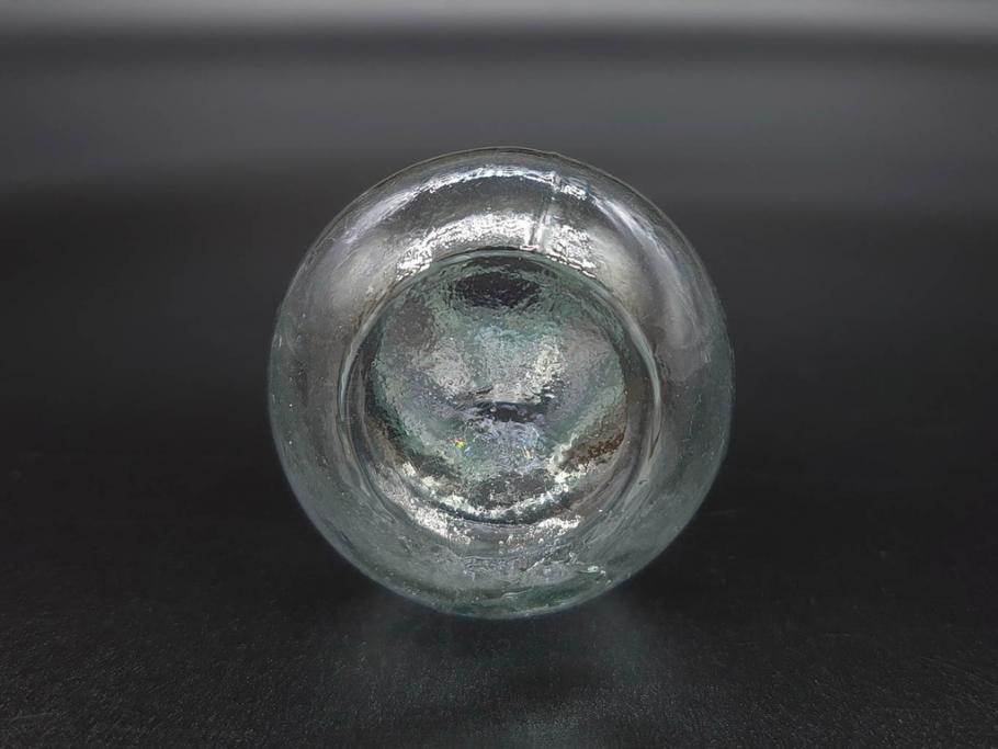 戦前　当時物　瓢箪型　気泡や絶妙なフォルムが味わいのあるニッキ水瓶5個セット(豆ガラス、ちびニッキ水、ガラス容器、駄菓子屋ビン、ペロペロ、レトロガラス、一輪挿し、ひょうたん)(R-077066)