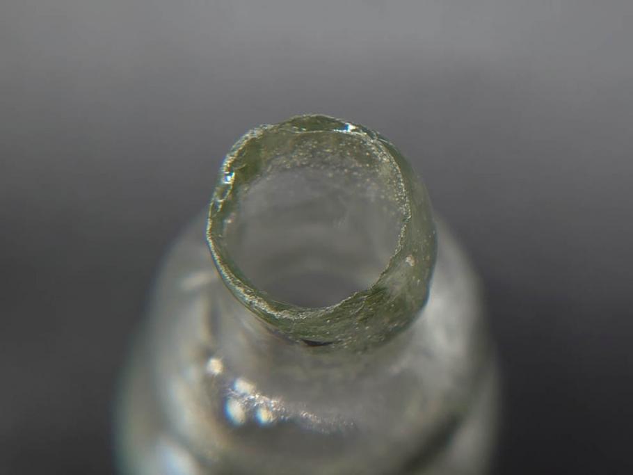 戦前　当時物　瓢箪型　気泡や絶妙なフォルムが味わいのあるニッキ水瓶5個セット(豆ガラス、ちびニッキ水、ガラス容器、駄菓子屋ビン、ペロペロ、レトロガラス、一輪挿し、ひょうたん)(R-077066)