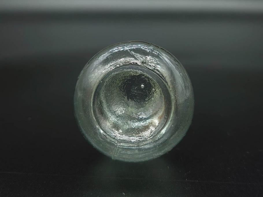 戦前　当時物　瓢箪型　気泡や絶妙なフォルムが味わいのあるニッキ水瓶5個セット(豆ガラス、ちびニッキ水、ガラス容器、駄菓子屋ビン、ペロペロ、レトロガラス、一輪挿し、ひょうたん)(R-077066)