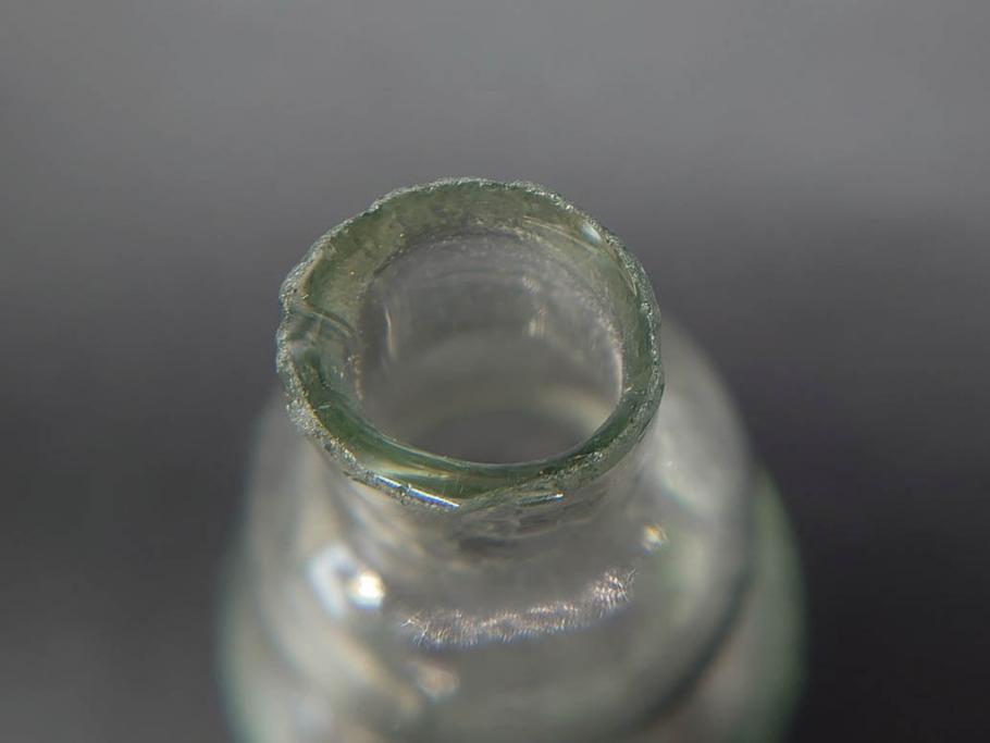 戦前　当時物　瓢箪型　気泡や絶妙なフォルムが味わいのあるニッキ水瓶5個セット(豆ガラス、ちびニッキ水、ガラス容器、駄菓子屋ビン、ペロペロ、レトロガラス、一輪挿し、ひょうたん)(R-077066)