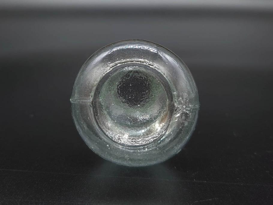 戦前　当時物　瓢箪型　気泡や絶妙なフォルムが味わいのあるニッキ水瓶5個セット(豆ガラス、ちびニッキ水、ガラス容器、駄菓子屋ビン、ペロペロ、レトロガラス、一輪挿し、ひょうたん)(R-077066)
