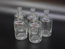 大正〜昭和初期　様々な用途に使える小瓶5個セット(気泡、ガラスビン、硝子、ボトル、薬瓶、花瓶、花入れ、花器)(R-077073)