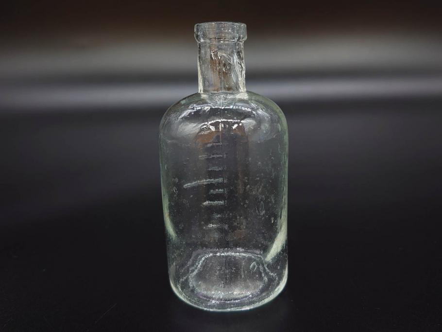 大正〜昭和初期　様々な用途に使える小瓶5個セット(気泡、ガラスビン、硝子、ボトル、薬瓶、花瓶、花入れ、花器)(R-077073)
