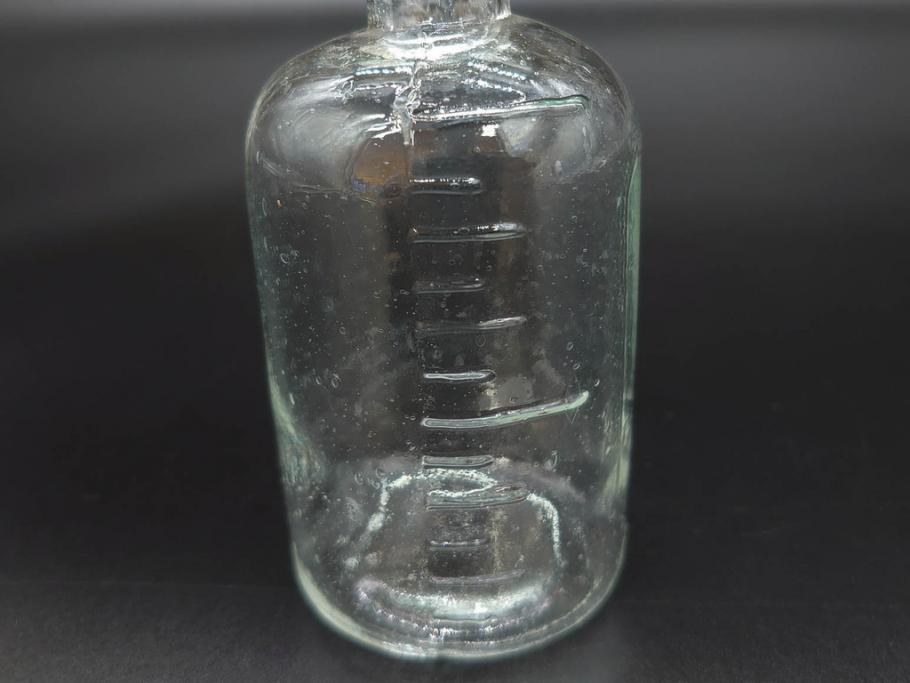 大正〜昭和初期　様々な用途に使える小瓶5個セット(気泡、ガラスビン、硝子、ボトル、薬瓶、花瓶、花入れ、花器)(R-077073)