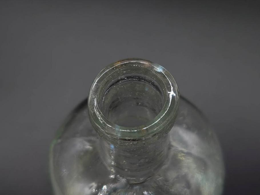 大正〜昭和初期　様々な用途に使える小瓶5個セット(気泡、ガラスビン、硝子、ボトル、薬瓶、花瓶、花入れ、花器)(R-077073)