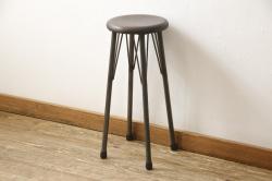 ラフジュ工房オリジナル　異素材の組み合わせがかっこいい雰囲気を醸し出すハイスツール(椅子、イス、板座チェア)(R-059366)