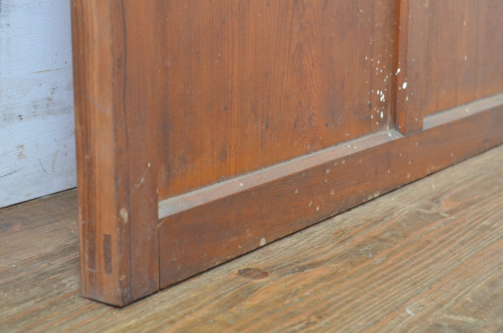 アンティーク建具　木の風合いが味わい深いガラス扉1枚(ドア、木製扉)(R-062965)