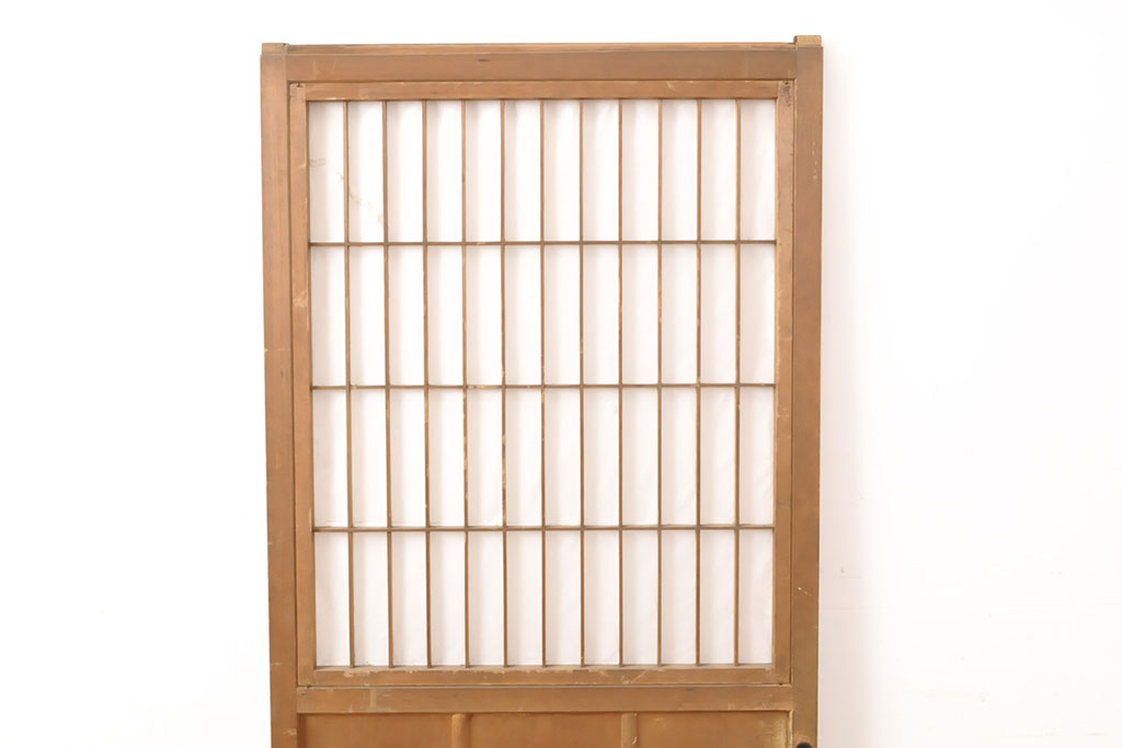 アンティーク建具　シンプルなデザインの障子入り引き戸1枚(板戸、障子戸、建具)(R-050558)