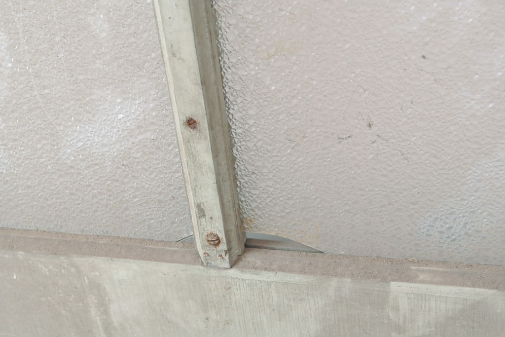アンティーク建具　レトロなダイヤガラス引き戸1枚(ガラス戸、建具)(R-054000)