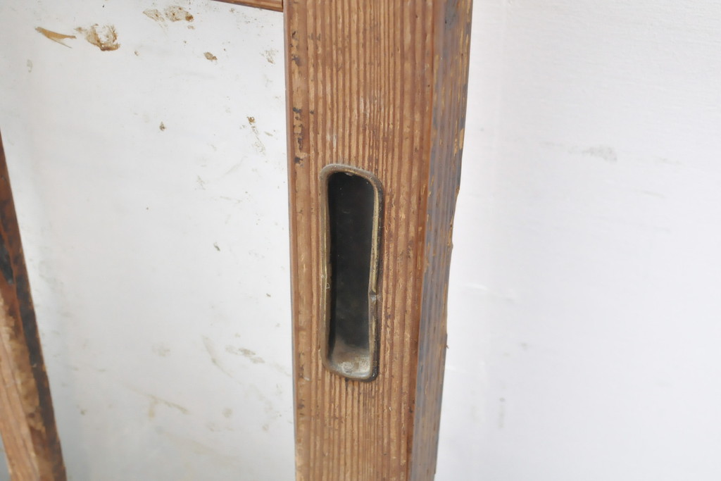 アンティーク建具　個性的なデザインが目を引くガラス戸1枚(引き戸、建具)(R-050560)