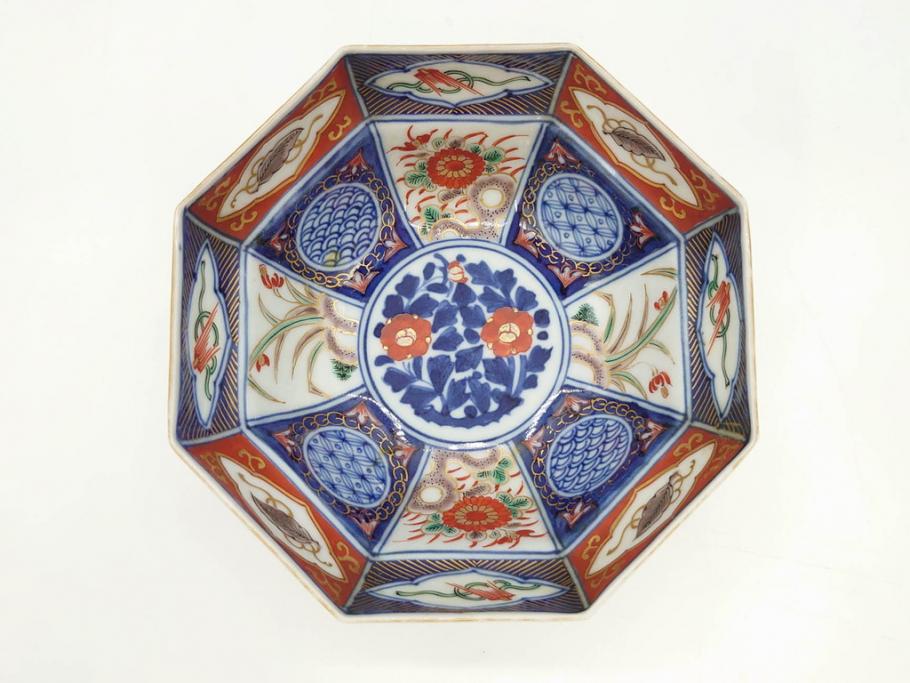 江戸期? 大明成化年製 伊万里 金襴手 色絵 染付 約13cm 4.2寸