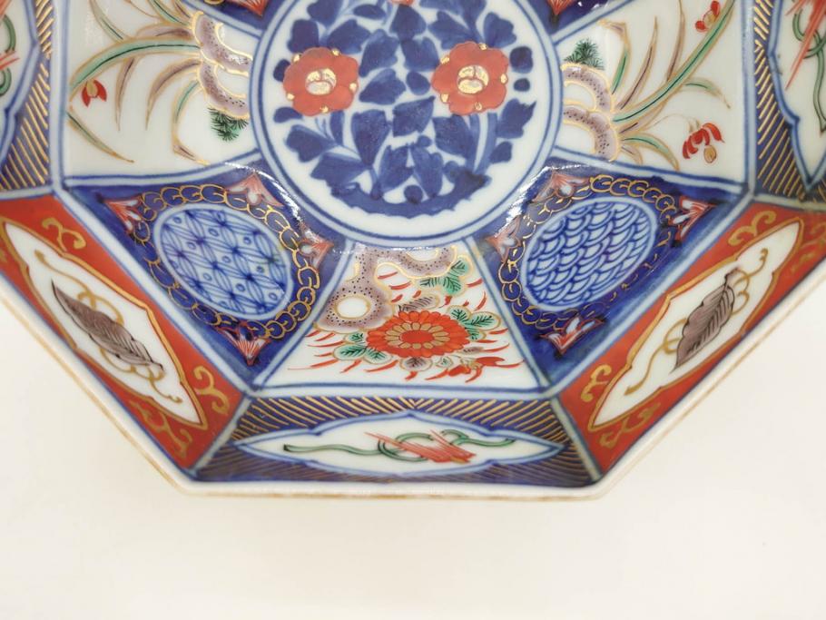 江戸期? 大明成化年製 伊万里 金襴手 色絵 染付 約13cm 4.2寸