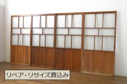 帯戸をリペア&カスタム!現状のお品物に合わせて1トーン程落ち着いた色に着色。(板戸、建具、引き戸)