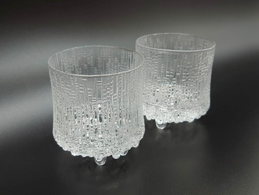 iittala(イッタラ)　Ultima Thule(ウルティマツーレ)シリーズ　職人による繊細な技法が美しいロックグラス2客セット(ガラス、オールドファッショングラス、ペア、北欧食器)(R-071568)