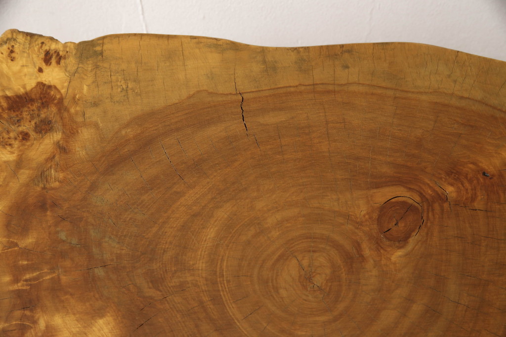 和製ビンテージ　木の風合いを感じられる輪切りスツール(ミニテーブル、ローテーブル、サイドテーブル、花台、飾り台、ヴィンテージ)(R-061931)