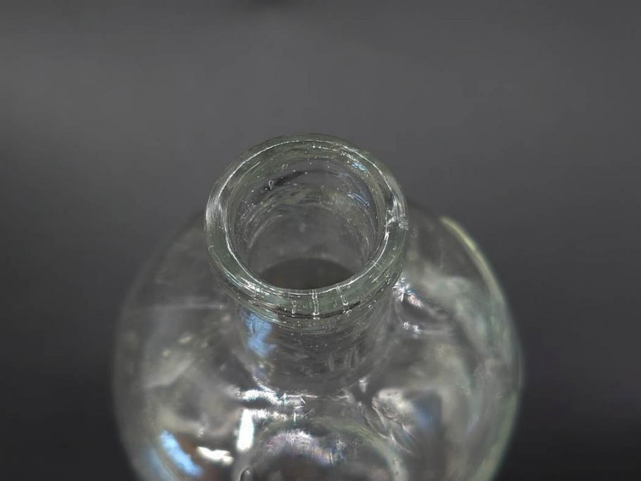 大正〜昭和初期　様々な用途に使える小瓶5個セット(気泡、ガラスビン、硝子、ボトル、薬瓶、花瓶、花入れ、花器)(R-077074)