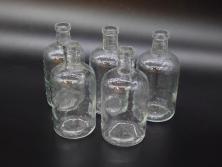 大正〜昭和初期　様々な用途に使える小瓶5個セット(気泡、ガラスビン、硝子、ボトル、薬瓶、花瓶、花入れ、花器)(R-077081)