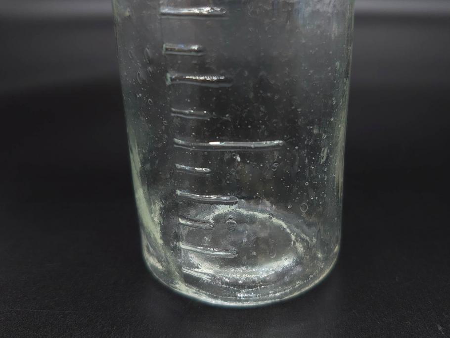 大正〜昭和初期　様々な用途に使える小瓶5個セット(気泡、ガラスビン、硝子、ボトル、薬瓶、花瓶、花入れ、花器)(R-077081)