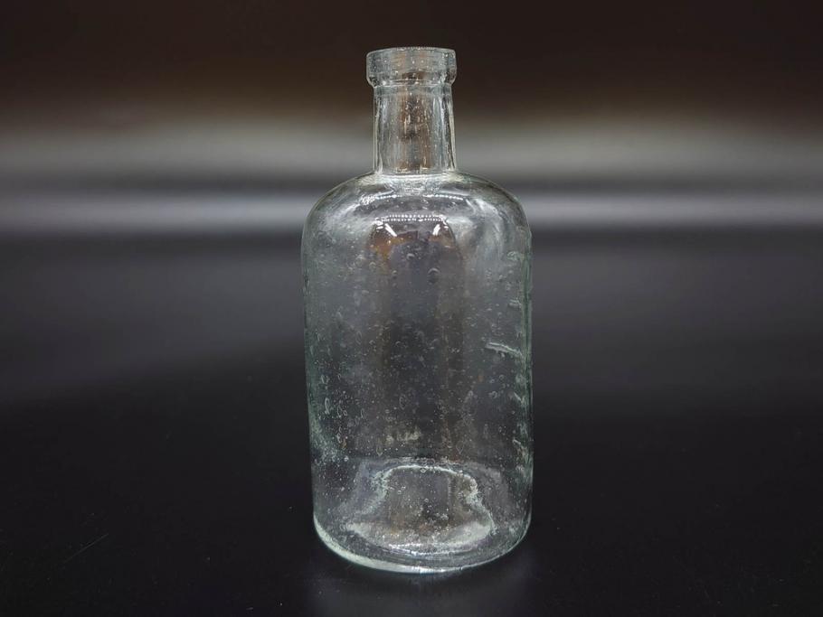 大正〜昭和初期　様々な用途に使える小瓶5個セット(気泡、ガラスビン、硝子、ボトル、薬瓶、花瓶、花入れ、花器)(R-077081)