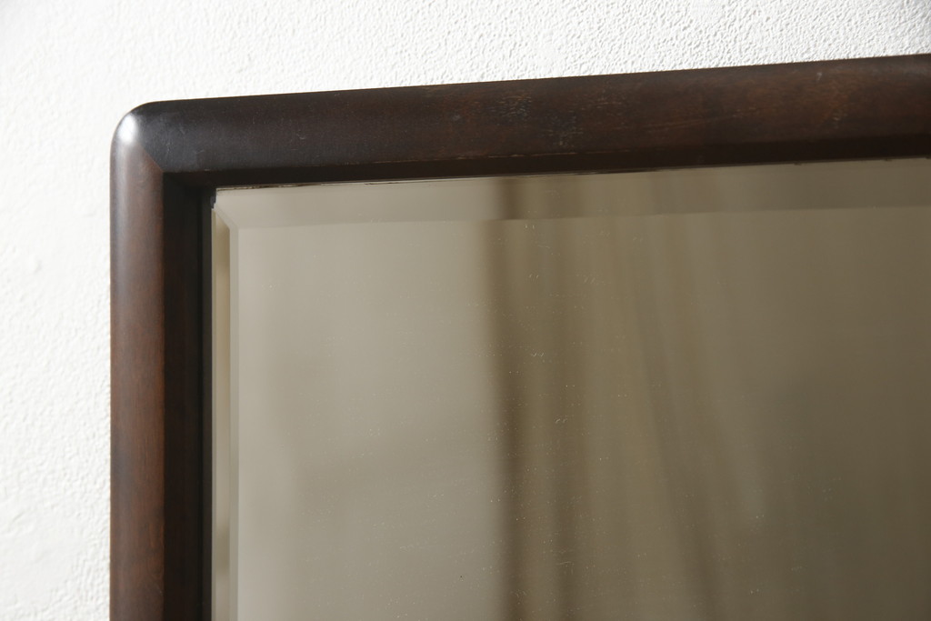 中古　北海道民芸家具　シンプルなデザインがお部屋に取り入れやすいウォールミラー(壁掛け鏡)(R-058355)