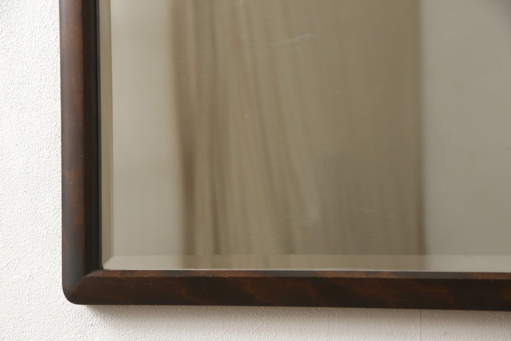 中古　北海道民芸家具　シンプルなデザインがお部屋に取り入れやすいウォールミラー(壁掛け鏡)(R-058355)