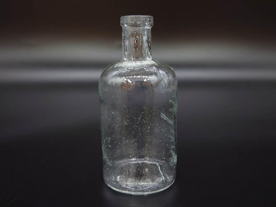 大正〜昭和初期　様々な用途に使える小瓶5個セット(気泡、ガラスビン、硝子、ボトル、薬瓶、花瓶、花入れ、花器)(R-077082)