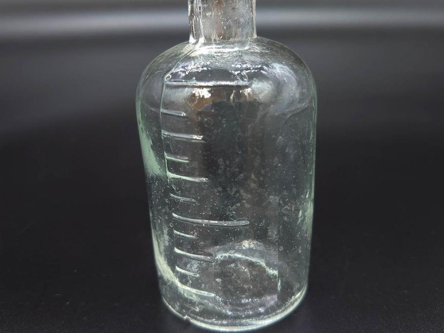 大正〜昭和初期　様々な用途に使える小瓶5個セット(気泡、ガラスビン、硝子、ボトル、薬瓶、花瓶、花入れ、花器)(R-077082)