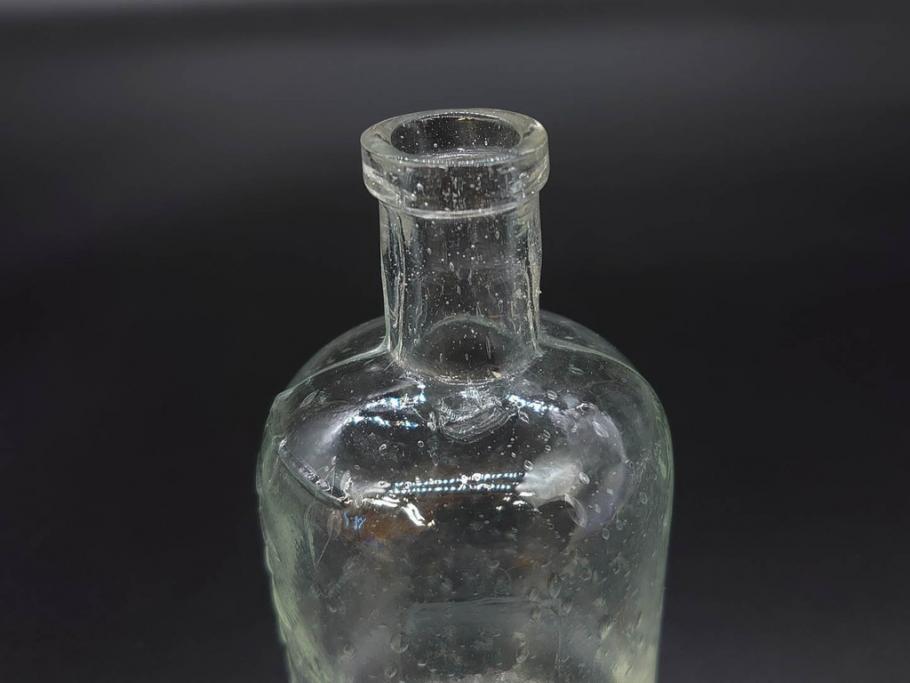 大正〜昭和初期　様々な用途に使える小瓶5個セット(気泡、ガラスビン、硝子、ボトル、薬瓶、花瓶、花入れ、花器)(R-077082)