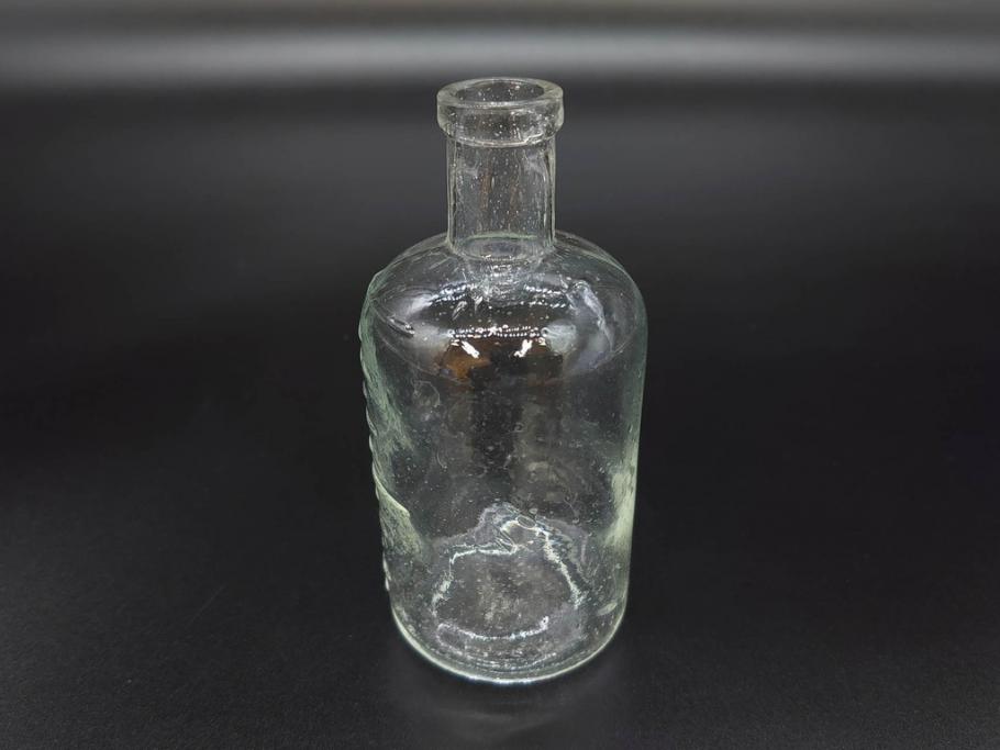 大正〜昭和初期　様々な用途に使える小瓶5個セット(気泡、ガラスビン、硝子、ボトル、薬瓶、花瓶、花入れ、花器)(R-077082)