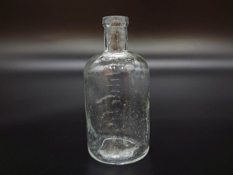 大正〜昭和初期　様々な用途に使える小瓶5個セット(気泡、ガラスビン、硝子、ボトル、薬瓶、花瓶、花入れ、花器)(R-077082)