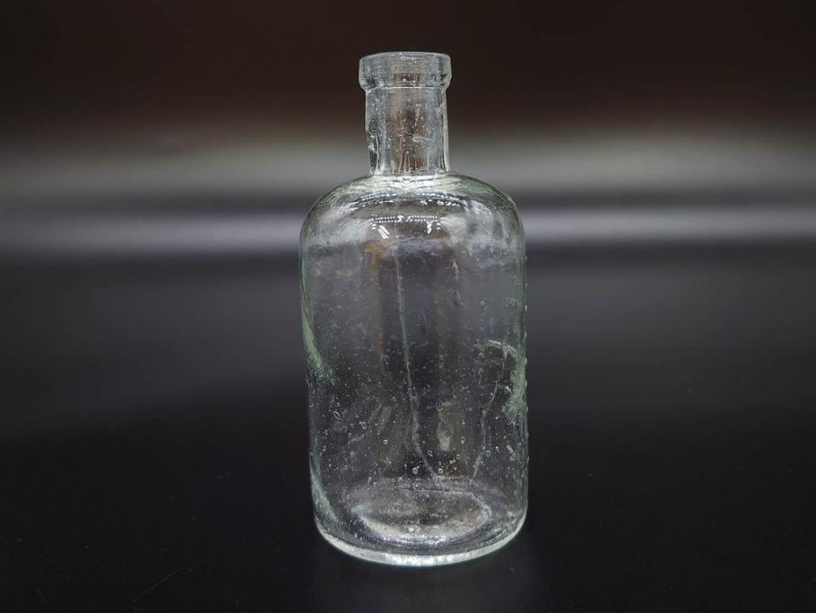 大正〜昭和初期　様々な用途に使える小瓶5個セット(気泡、ガラスビン、硝子、ボトル、薬瓶、花瓶、花入れ、花器)(R-077082)