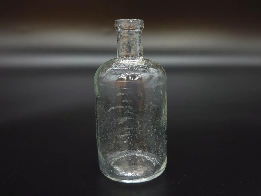 大正〜昭和初期　様々な用途に使える小瓶5個セット(気泡、ガラスビン、硝子、ボトル、薬瓶、花瓶、花入れ、花器)(R-077083)
