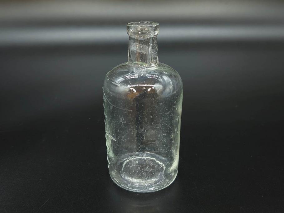 大正〜昭和初期　様々な用途に使える小瓶5個セット(気泡、ガラスビン、硝子、ボトル、薬瓶、花瓶、花入れ、花器)(R-077083)