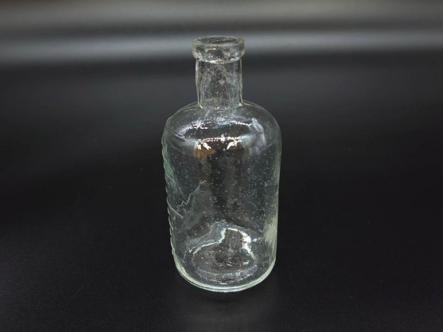 大正〜昭和初期　様々な用途に使える小瓶5個セット(気泡、ガラスビン、硝子、ボトル、薬瓶、花瓶、花入れ、花器)(R-077083)