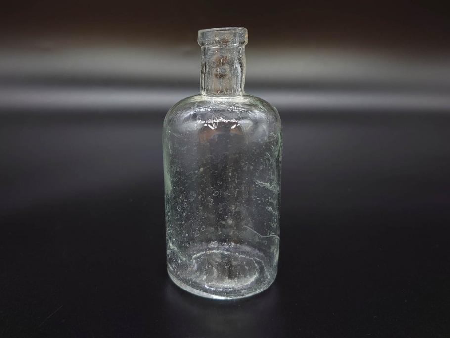 大正〜昭和初期　様々な用途に使える小瓶5個セット(気泡、ガラスビン、硝子、ボトル、薬瓶、花瓶、花入れ、花器)(R-077083)