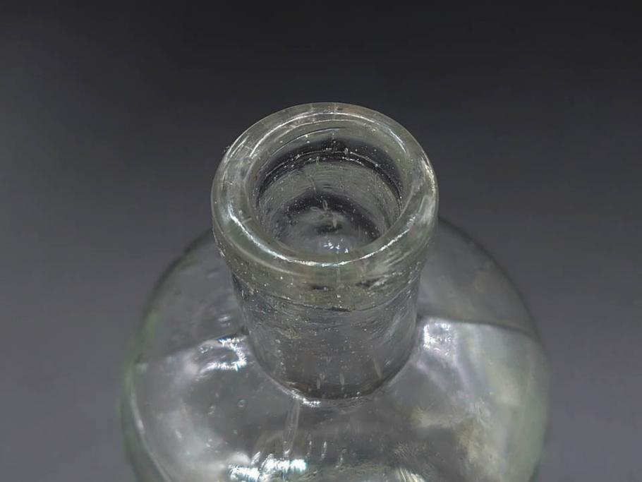 大正〜昭和初期　様々な用途に使える小瓶5個セット(気泡、ガラスビン、硝子、ボトル、薬瓶、花瓶、花入れ、花器)(R-077083)