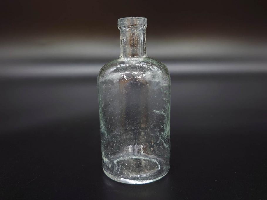 大正〜昭和初期　様々な用途に使える小瓶5個セット(気泡、ガラスビン、硝子、ボトル、薬瓶、花瓶、花入れ、花器)(R-077083)
